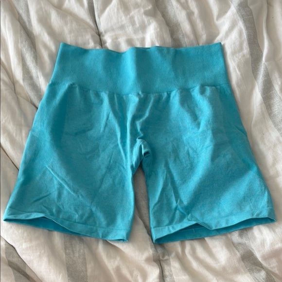 NVGTN Pants - NVGTN Blue High-Waisted Gym Shorts